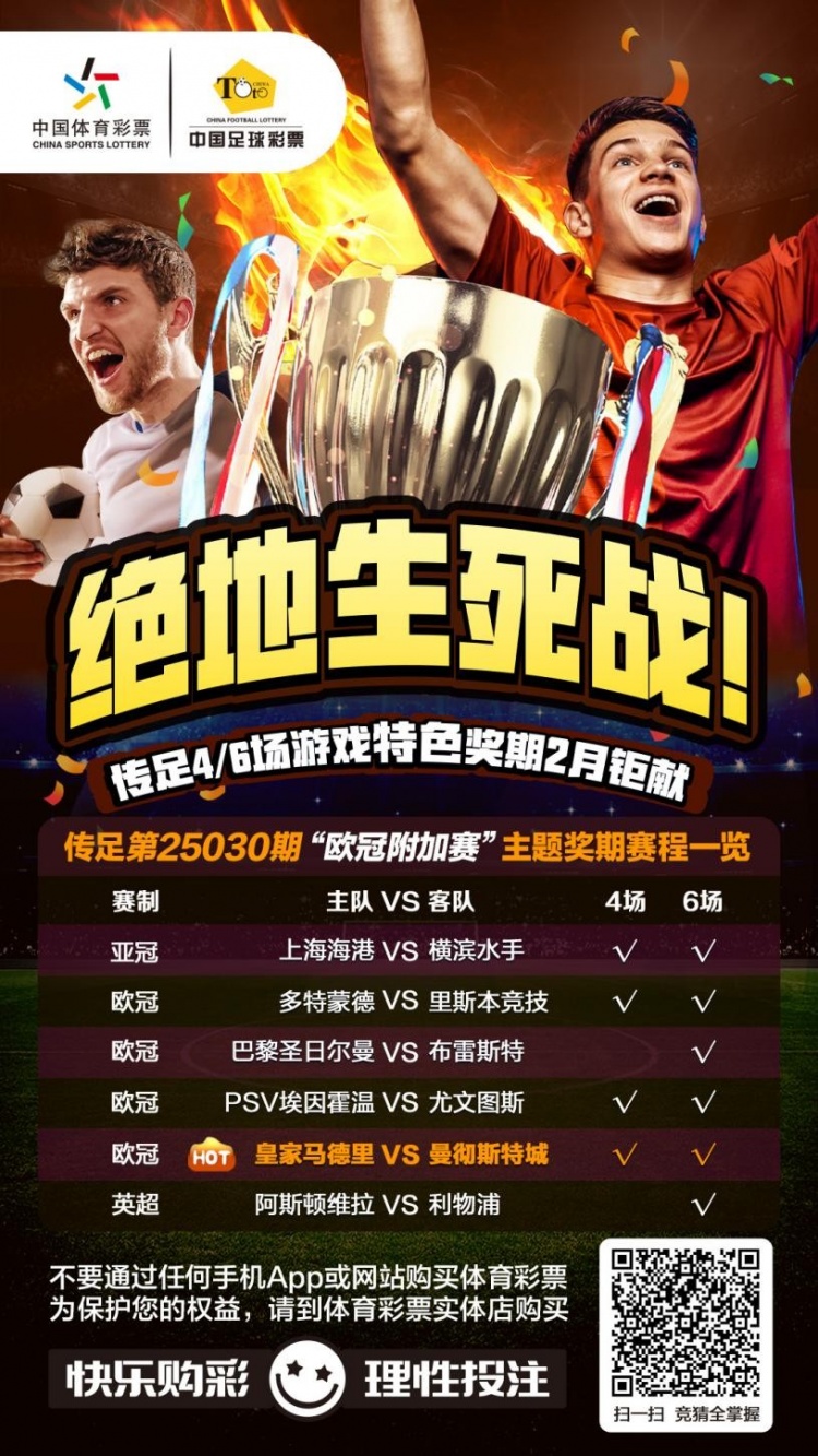  絕地生死戰(zhàn)！傳足特色獎期第25030期聚焦歐冠附加賽