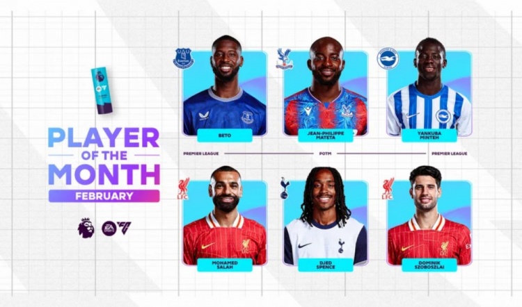  英超2月最佳候選：貝托、馬特塔、明特、薩拉赫、斯賓塞、索博