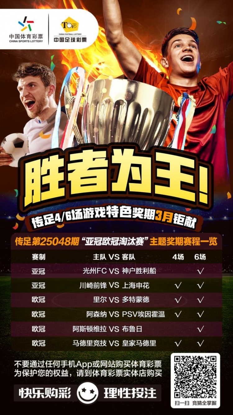  勝者為王！傳足特色獎(jiǎng)期第25048期聚焦亞冠歐冠淘汰賽