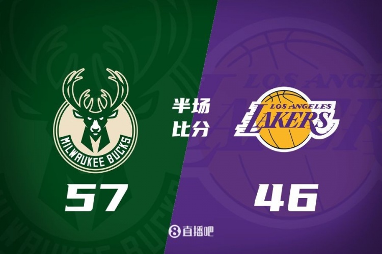  讓一套首發(fā)！布朗尼8分全隊最高 字母13+3 湖人半場落后雄鹿11分
