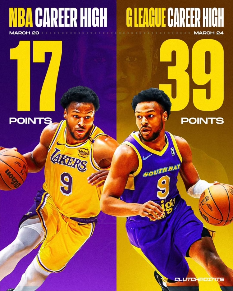  在進(jìn)步！布朗尼一周內(nèi)先后創(chuàng)下個(gè)人NBA和G聯(lián)盟單場(chǎng)得分新紀(jì)錄