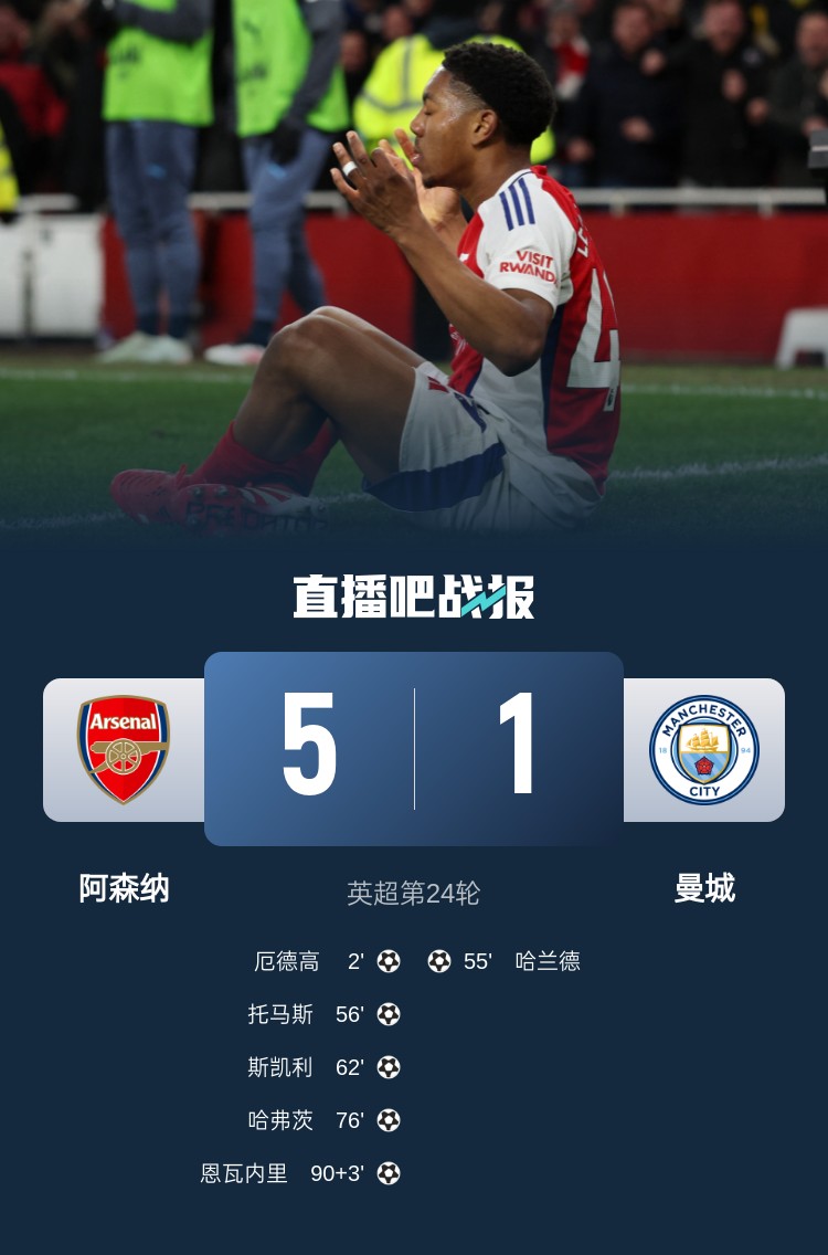  硬氣槍手無畏強敵！阿森納本賽季5-1碾壓曼城，3-0完勝皇馬