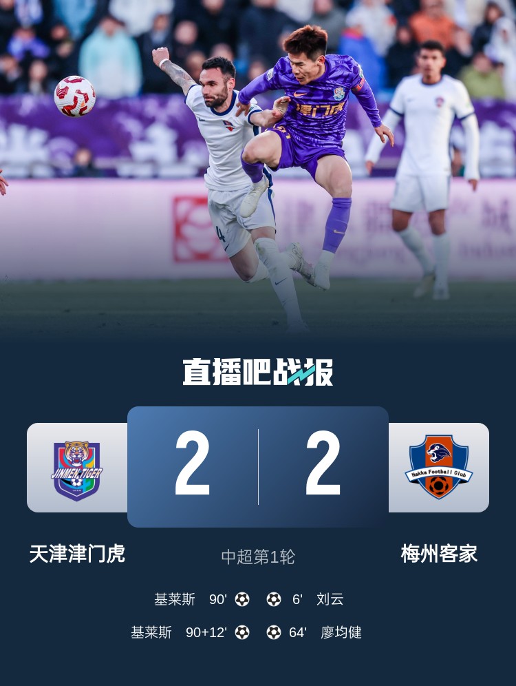  和風(fēng)勁吹！今日下午中超4場比賽全部以平局收場